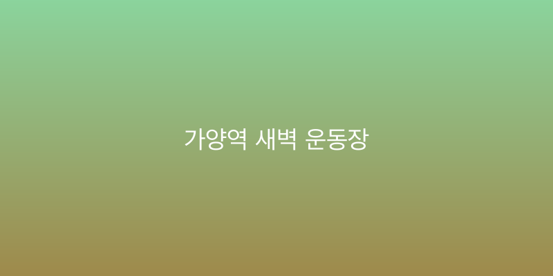 가양역 새벽 운동장