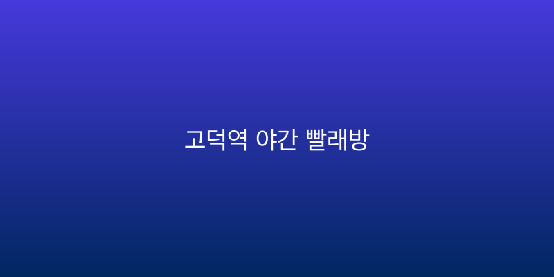 고덕역 야간 빨래방