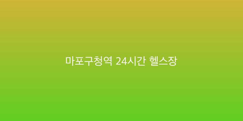 마포구청역 24시간 헬스장