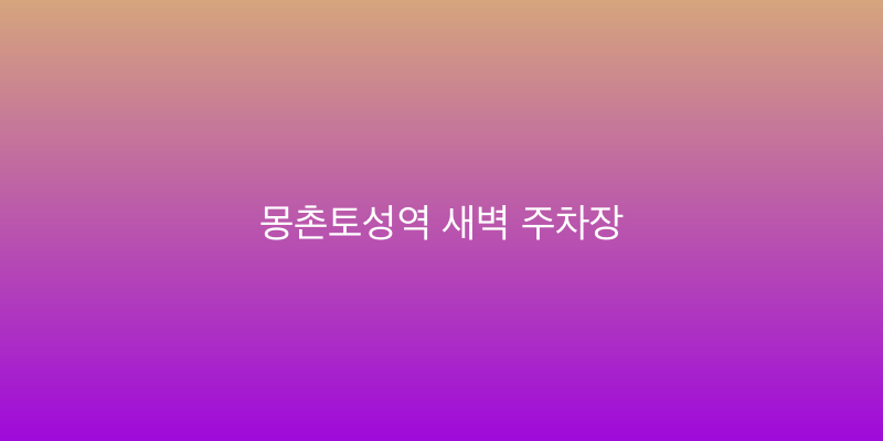 몽촌토성역 새벽 주차장