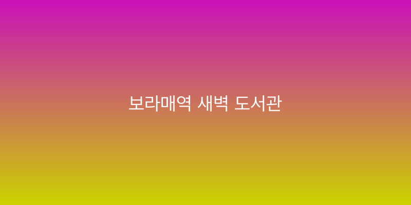 보라매역 새벽 도서관