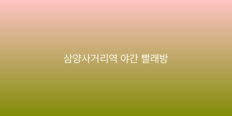 삼양사거리역 야간 빨래방