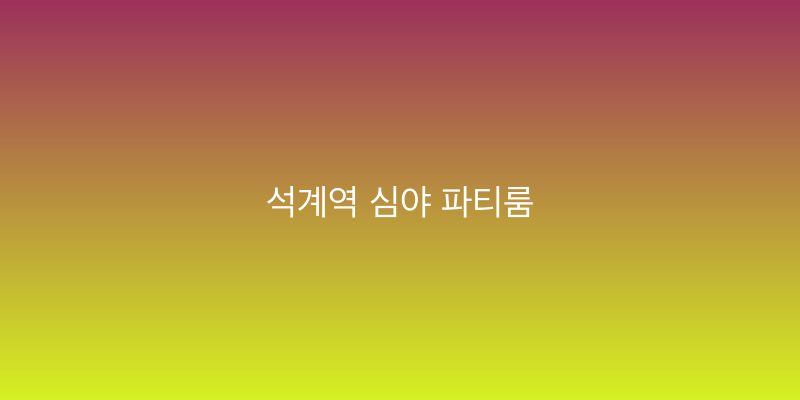 석계역 심야 파티룸