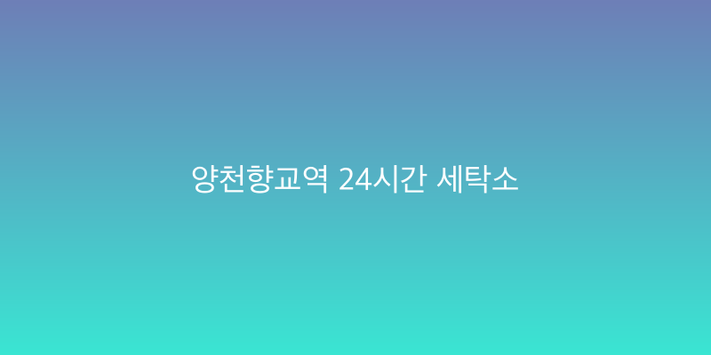 양천향교역 24시간 세탁소