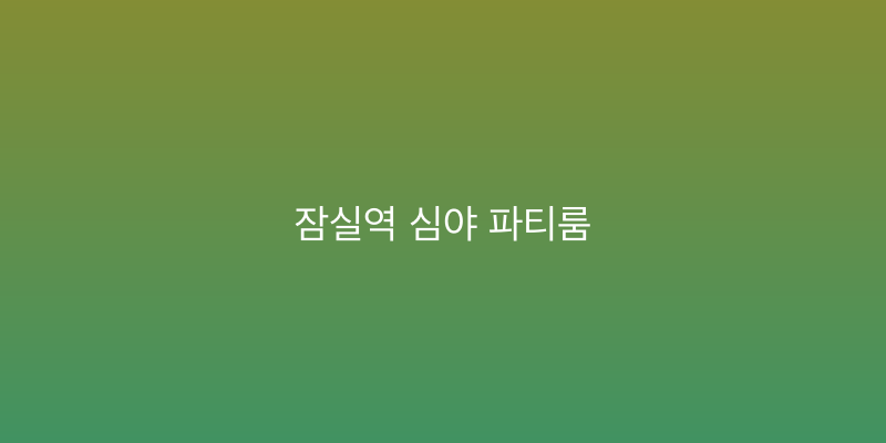 잠실역 심야 파티룸