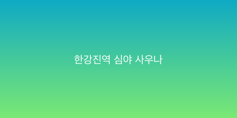 한강진역 심야 사우나