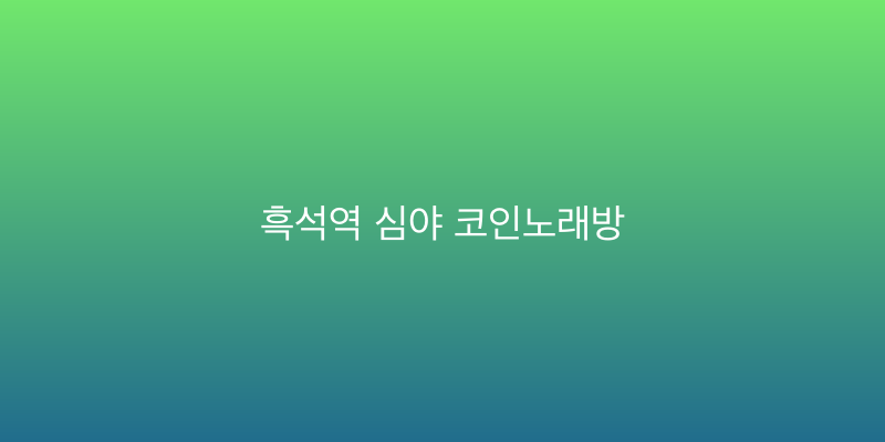 흑석역 심야 코인노래방